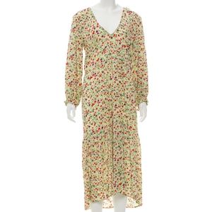 Faithfull the brand yellow floral maxi dress sz 8